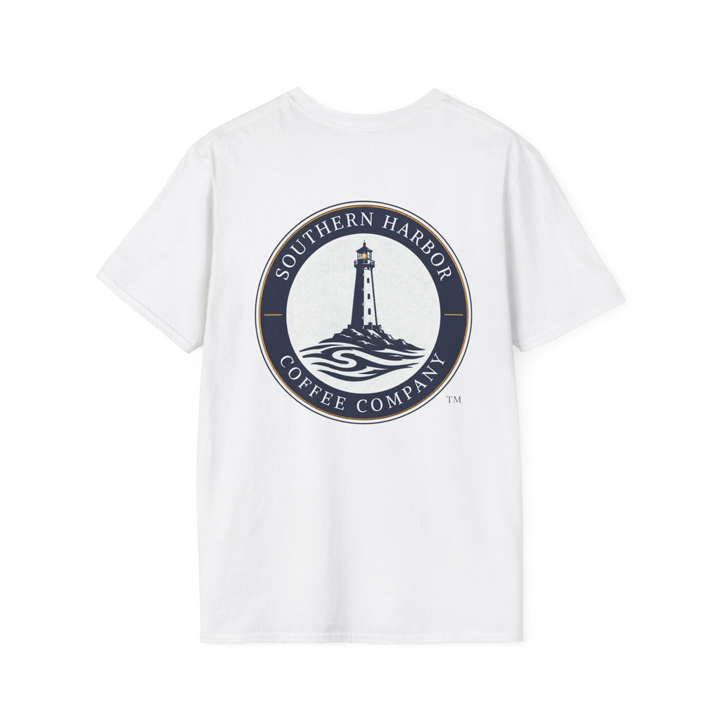 Lighthouse Logo T-Shirt — Southern Harbor Coffee Company Chest & Back Tee